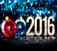 Festive New Year 2016 Celebration with Ornaments