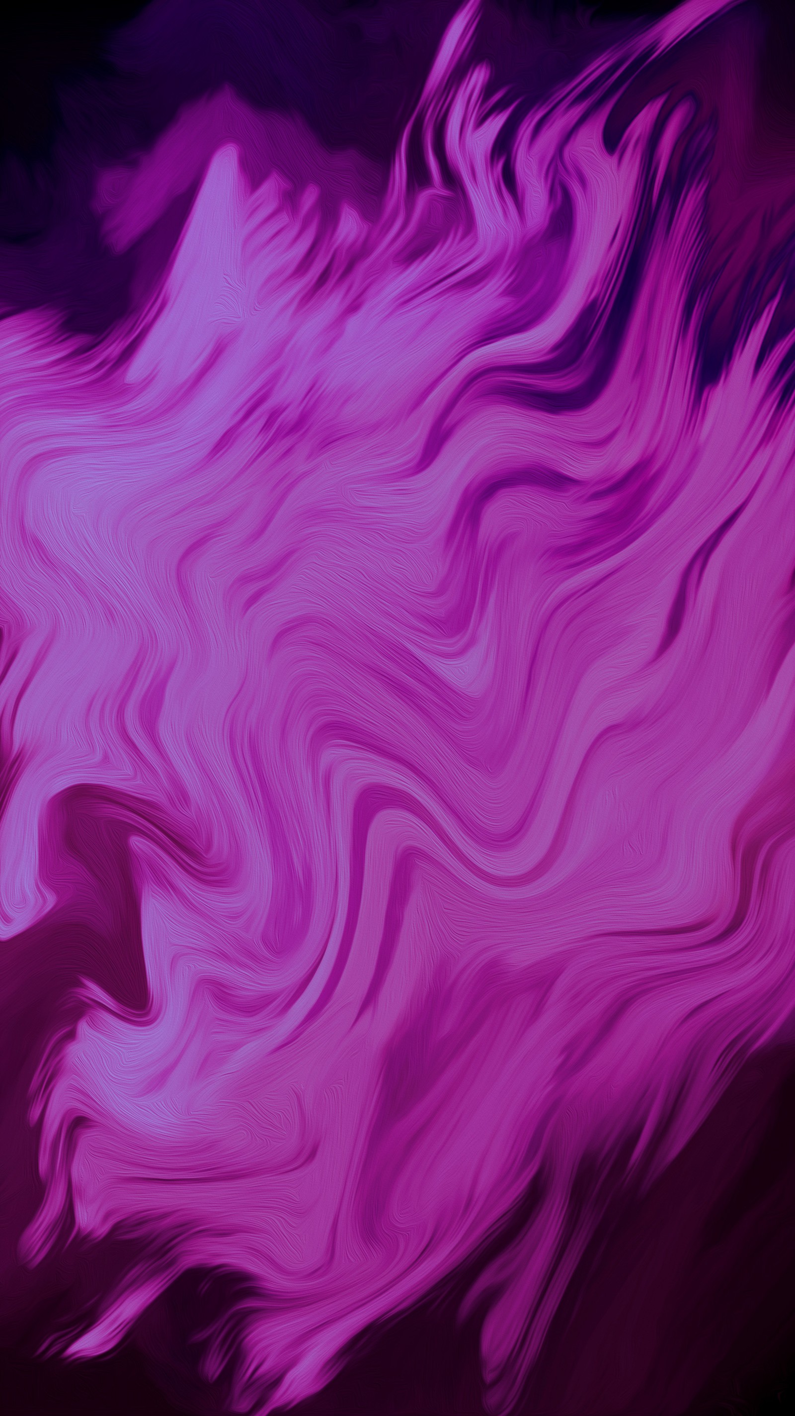 Purple paint swirls in a black background with a black background (abstract, art, digital, original, paint)