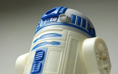 R2-D2 : Robot emblématique de Star Wars en bleu et blanc