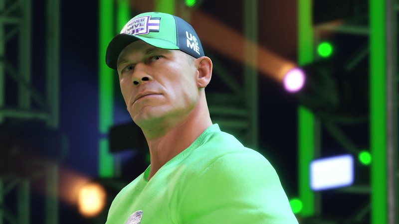 Мужчина в зеленой рубашке и шляпе (wwe 2k22, видеоигра, джон сина, john cena)