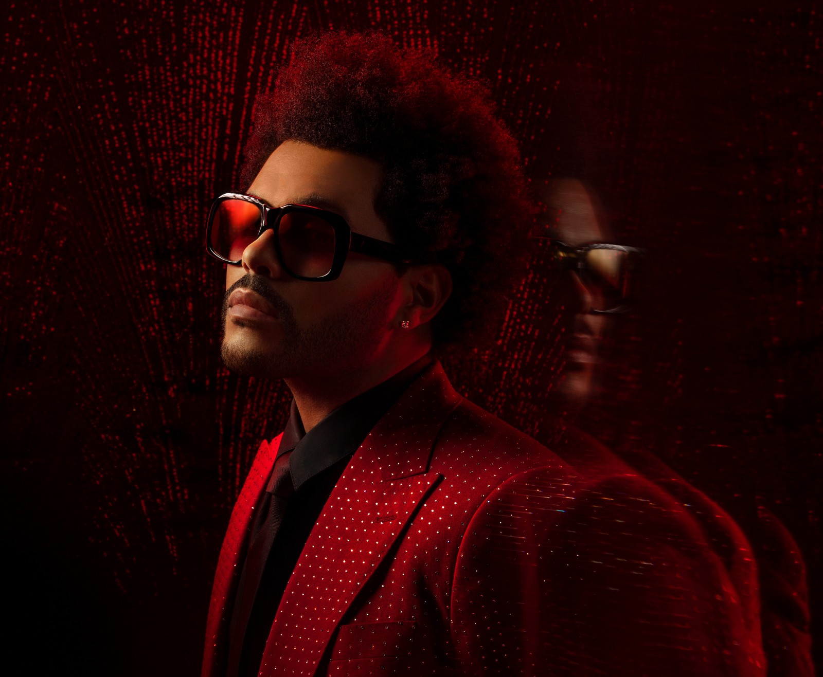 Téléchargez le fond d'écran the weeknd, chanteur canadien, fond rouge, 5k, rouge foncé