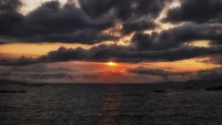 sunset, horizon, cloud, sea, sunrise wallpaper