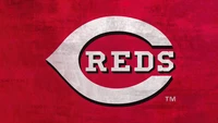 Cincinnati Reds-Logo auf rotem Hintergrund