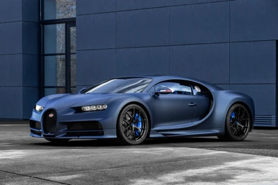 Sleek Bugatti Chiron : Le summum des voitures de sport de luxe au Salon international de l'automobile de New York.