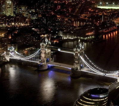 bridge, city, london, night