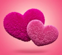 fluffy, heart, love, pink, romantic wallpaper