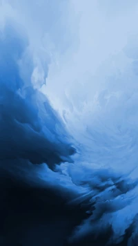 Serene Blue Clouds in Abstract Swirl