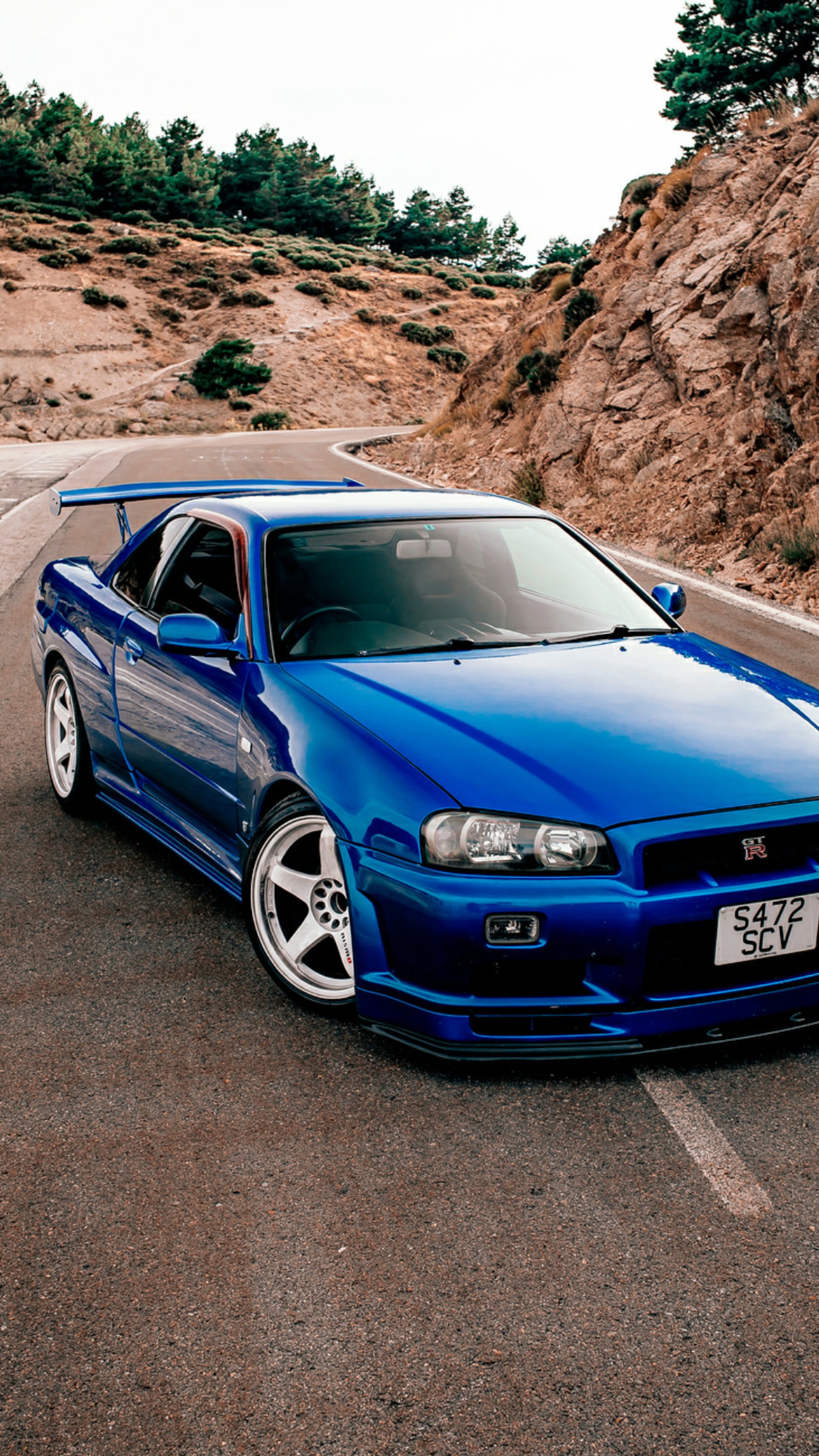 Скачать обои gtr, r34, синий, машина, суперкар