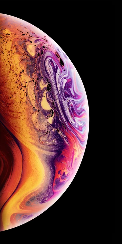 Kosmische Wirbel: Lebendiges abstraktes Design für iPhone XS Hintergrundbild