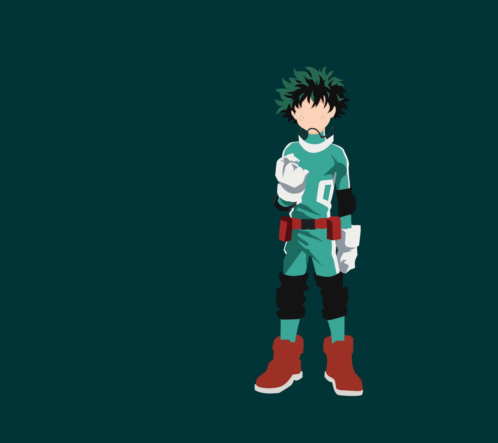 Una imagen de dibujos animados de un hombre con uniforme verde sosteniendo un objeto blanco (anime, boku no hero, midoriya)