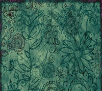 Abstract Floral Patterns in Green and Burgundy Tones