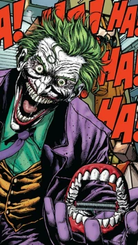 Joker's Hilarious Mayhem: A Vibrant Comedy Wallpaper