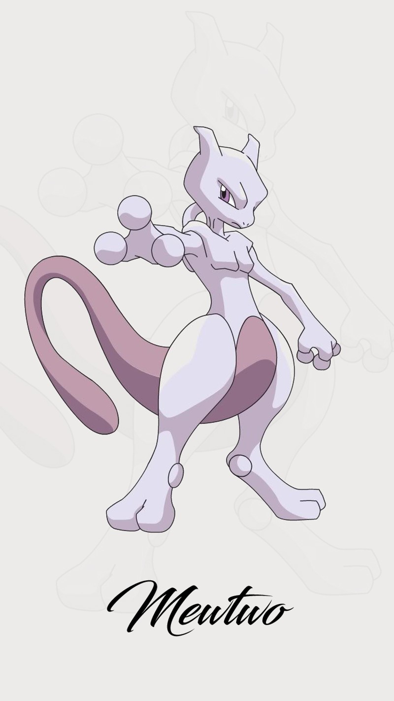 Мультяшный кот играет с мячом (игры, легендарный, мьюту, mewtwo, покемоны)