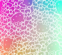 Colorful Hello Kitty Pattern in Anime Style