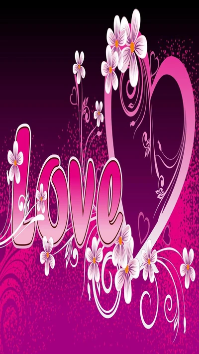 Beautiful Love Heart with Floral Design