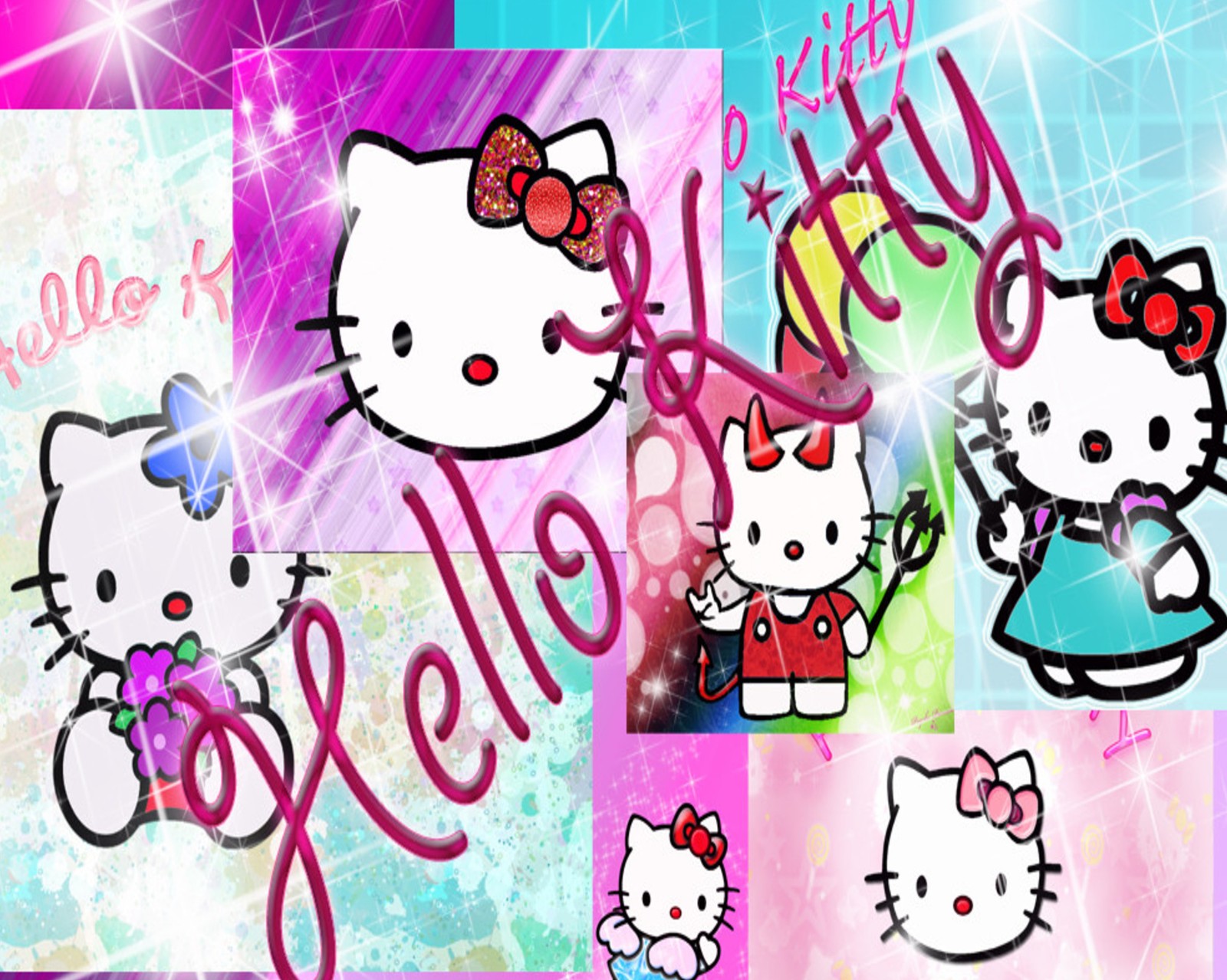 Скачать обои абстракция, мультфильмы, хелло китти, hello kitty