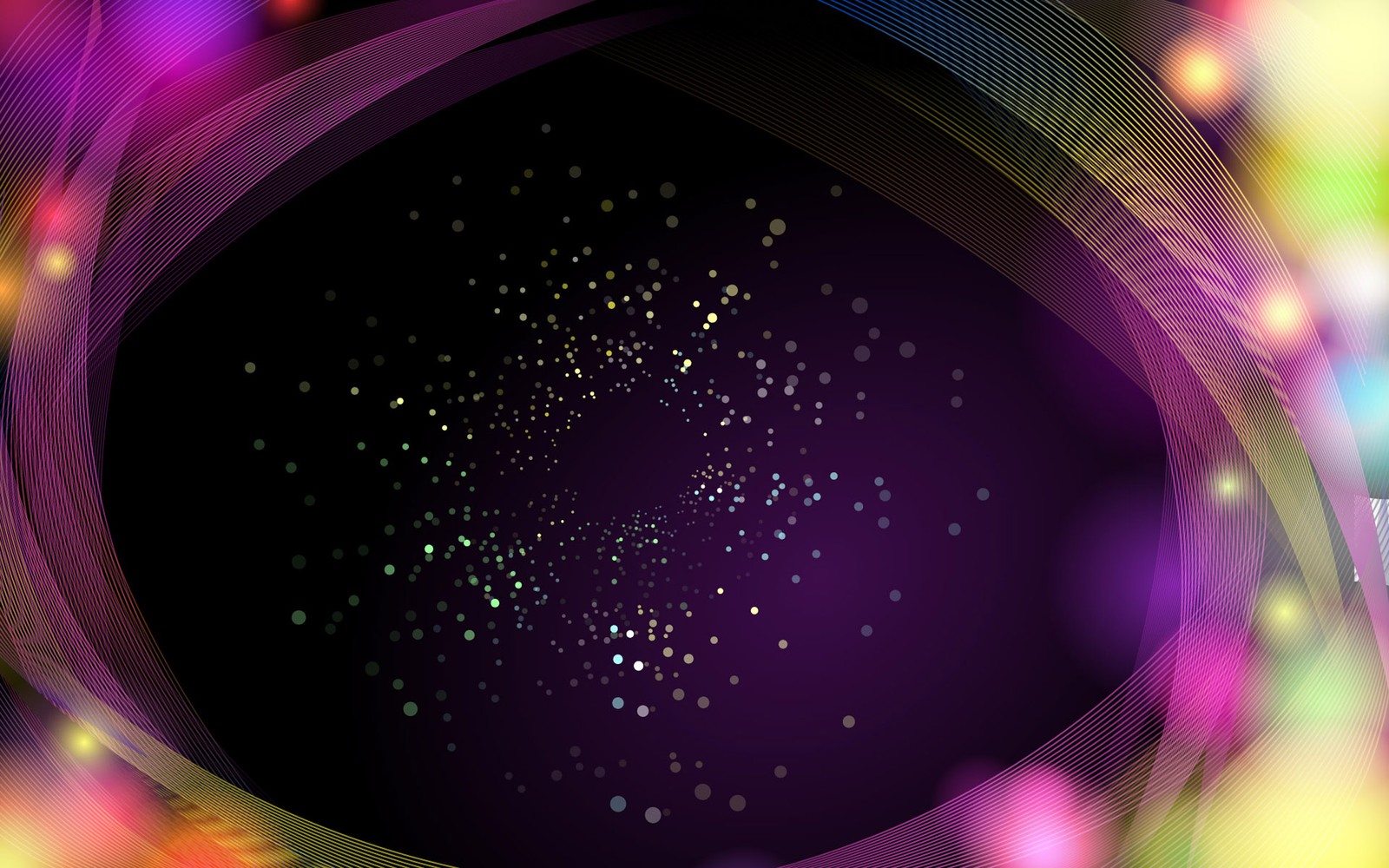 Abstract background with a circular design and a lot of lights (vector graphics, color, design, purple, violet)