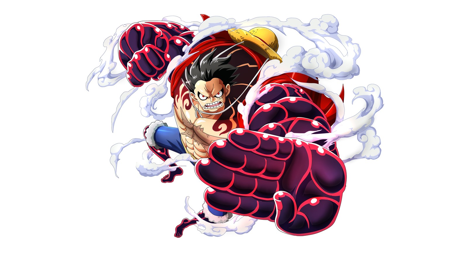 Скачать обои monkey d luffy, бандман, boundman, четвертая форма, gear fourth