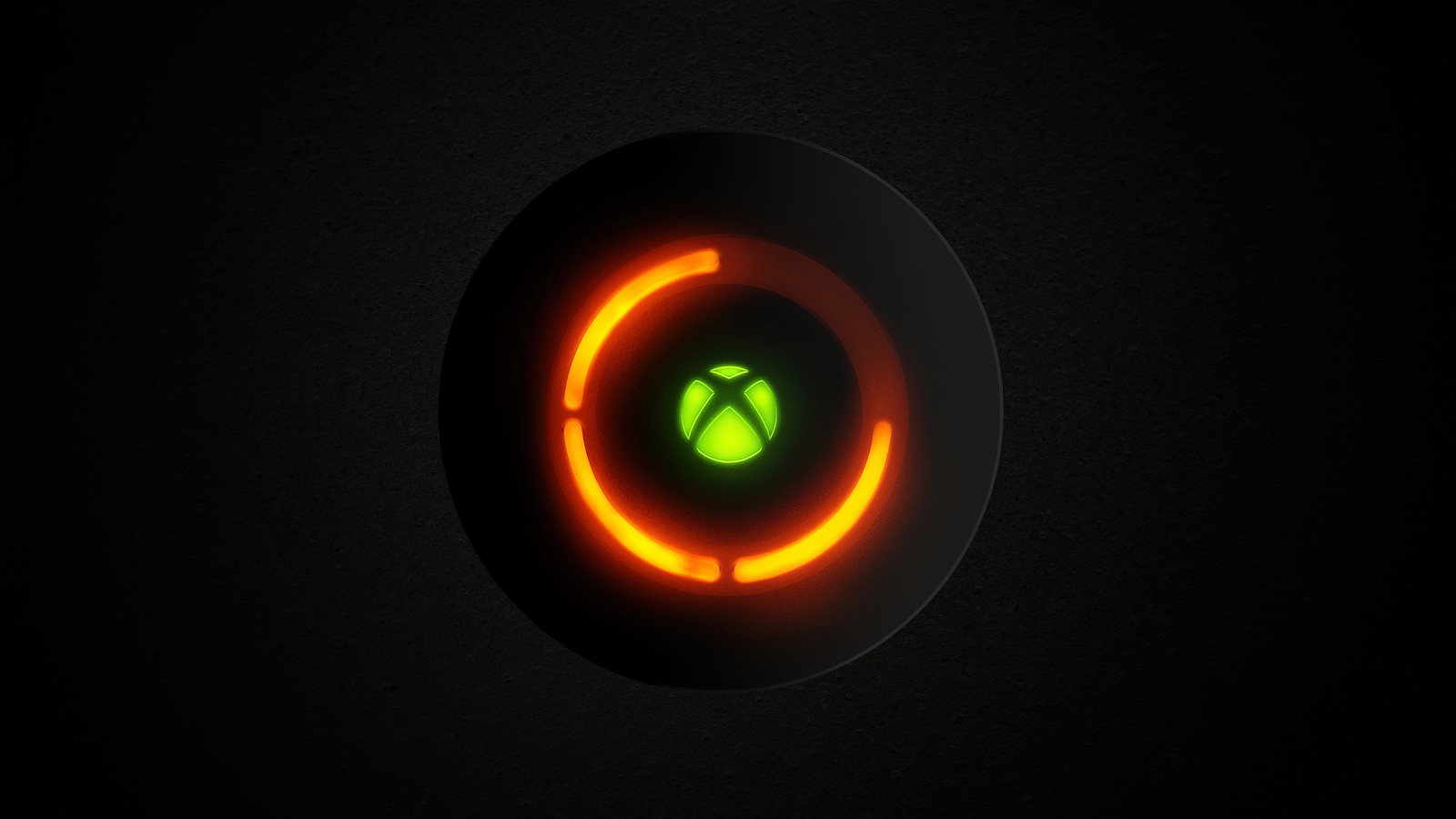 Un primer plano de un logo de xbox brillante sobre un fondo negro (xbox, poder, botón)