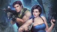 Jill Valentine et Carlos Oliveira en action – Artwork de Resident Evil 3 Remake