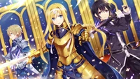 Epic Battle: Alice Zuberg, Kirito, and Eugeo Unite in Sword Art Online