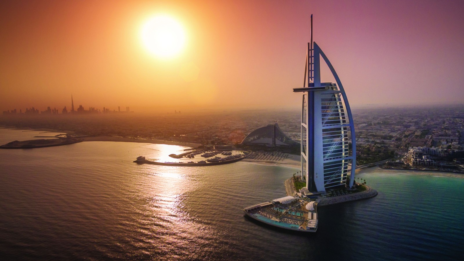 Скачать обои бурдж аль араб, burj al arab, пляж джумейра, люкс, джумейра