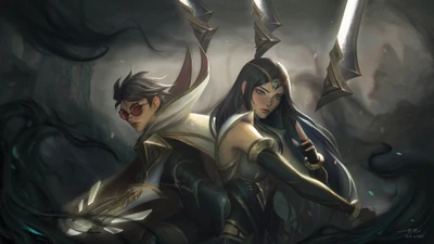 Aliados Sentinela: Irelia e Vayne se Unem na Batalha