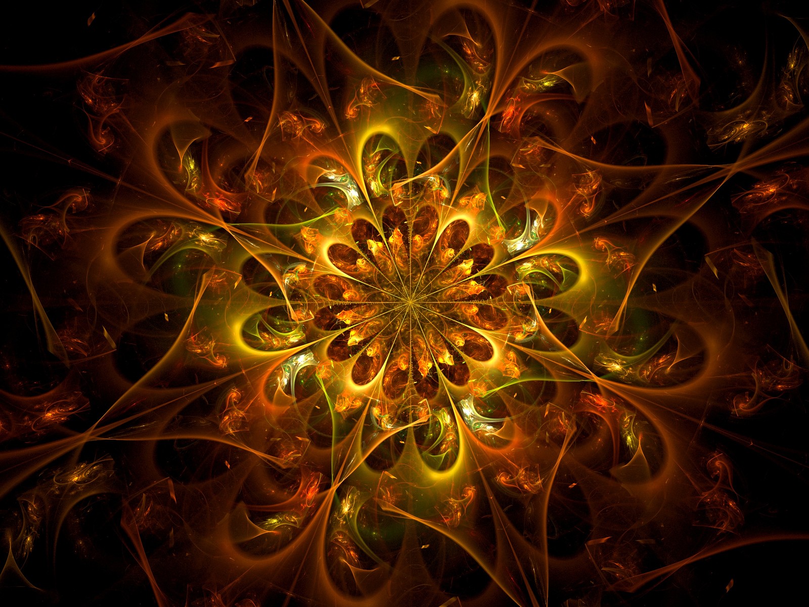 fractal, fractal art, symmetry, yellow, art wallpaper