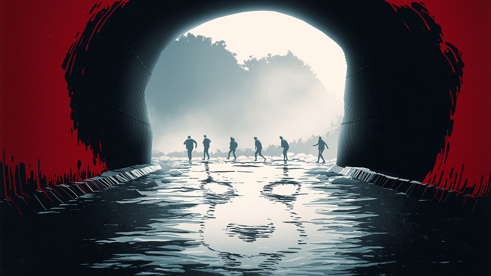 Beaucoup de gens sortent d'un tunnel avec des planches de surf (ça chapitre deux, it chapter two, ça chapitre 2, film)