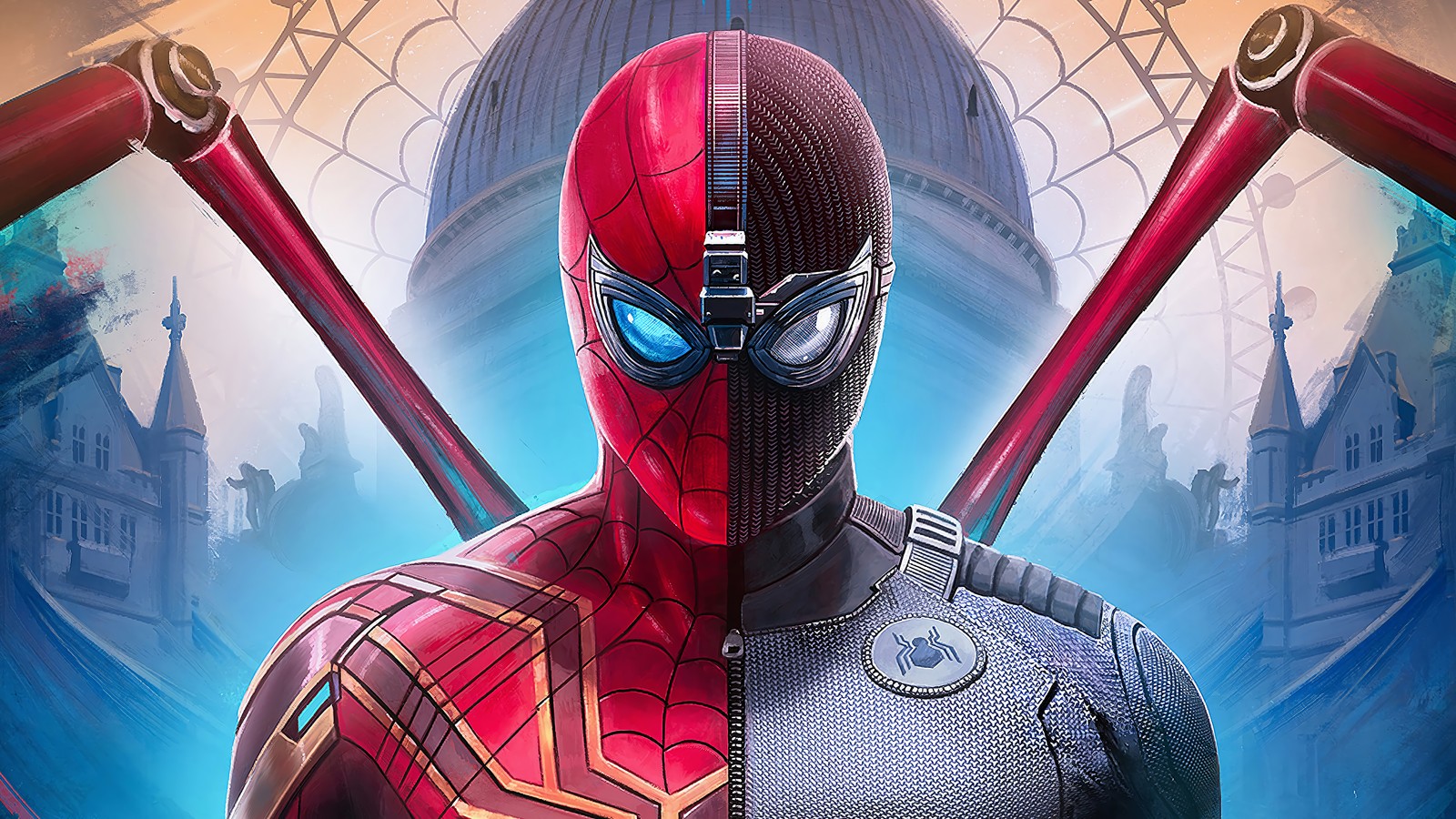 spider man far from home, movie, 2019, spider man, iron spider wallpaper