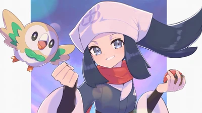 Akari e Rowlet: Aventureiros em Pokémon Lendas Arceus