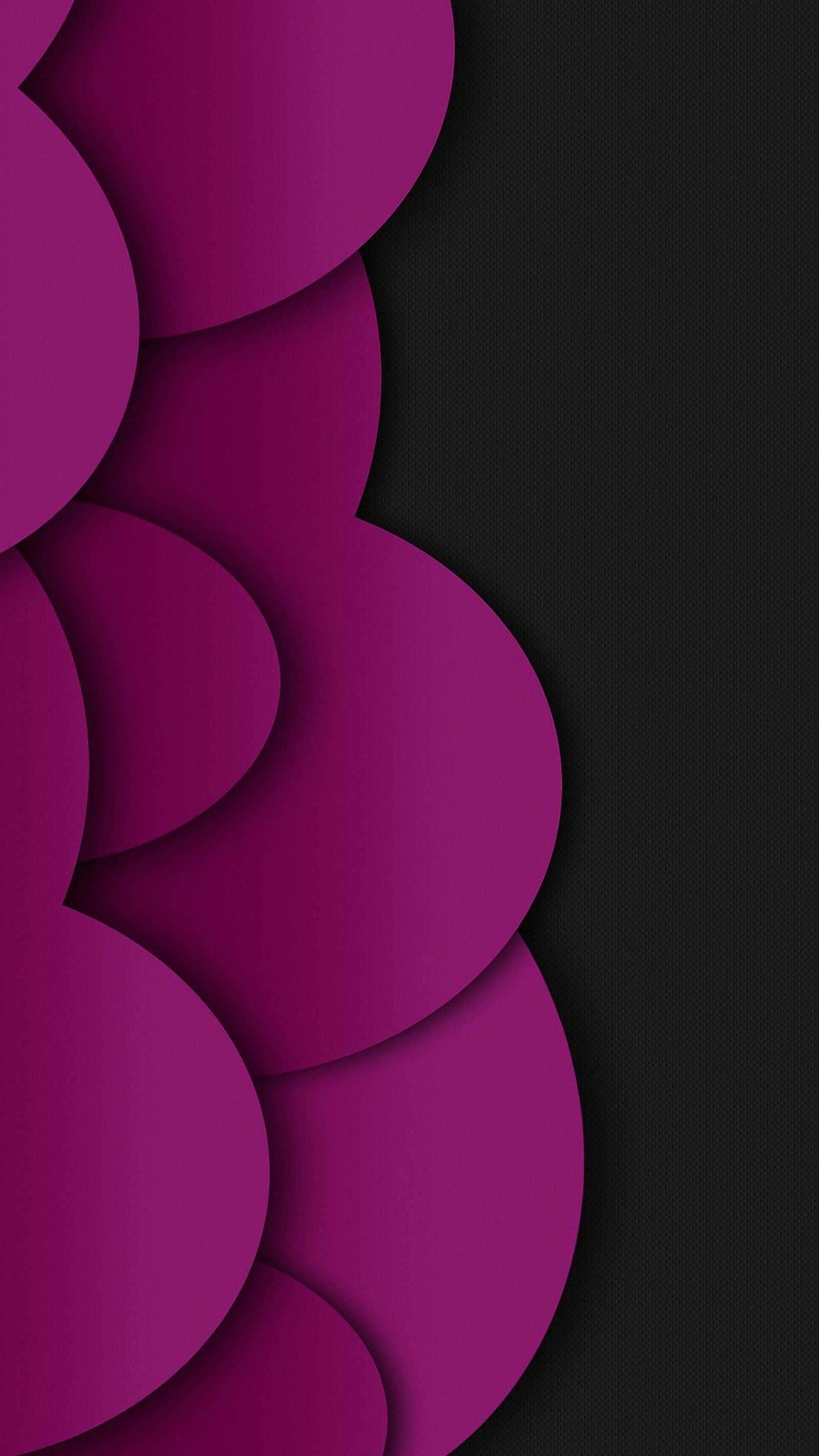 Un primer plano de un fondo púrpura y negro con un montón de corazones (android, púrpura, rosa, violeta, magenta)