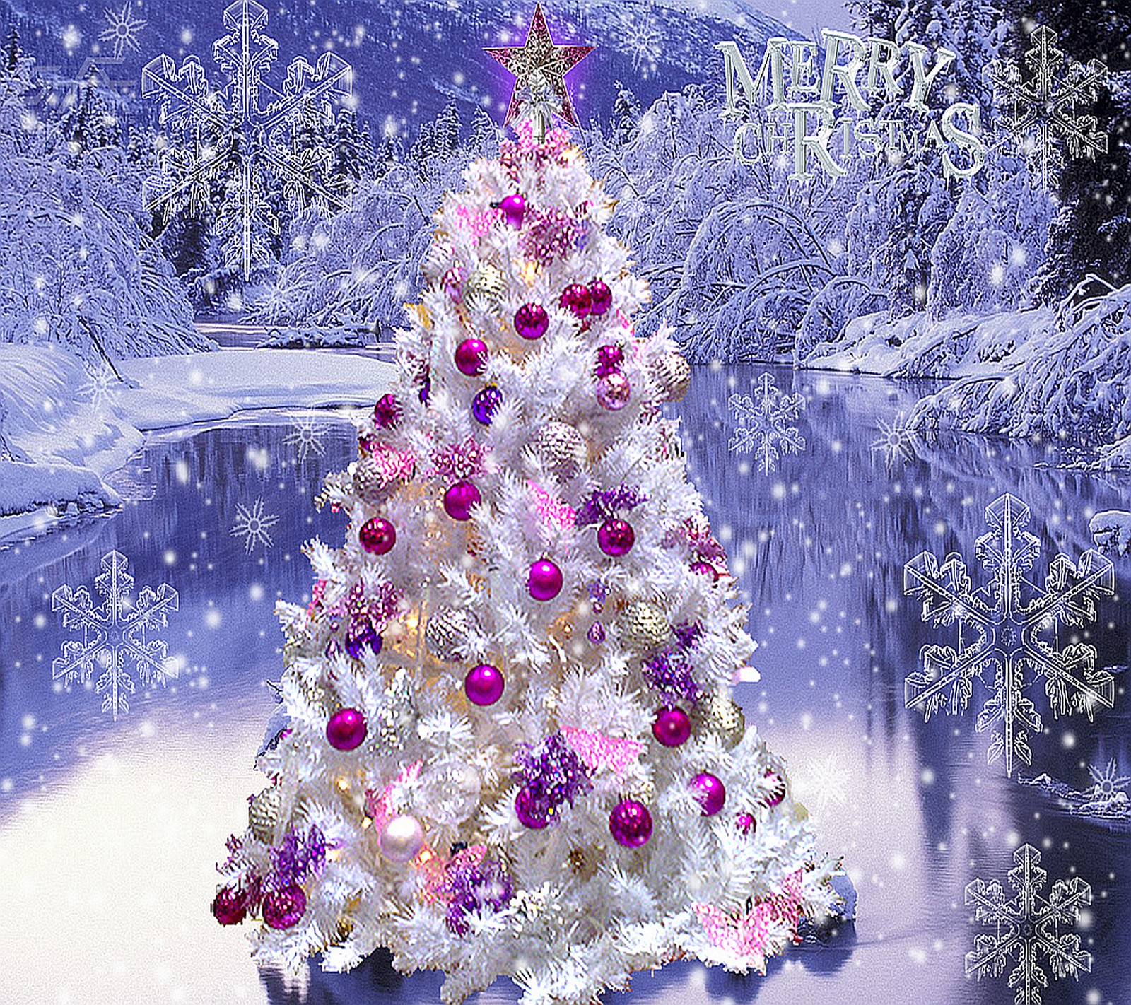 Descargar fondo de pantalla navidad, árbol de navidad, escarcha, hielo, ornamentos