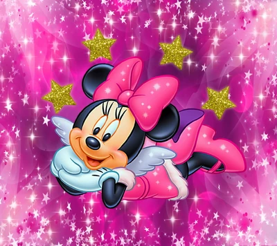 disney, fada, minnie, mouse, rosa