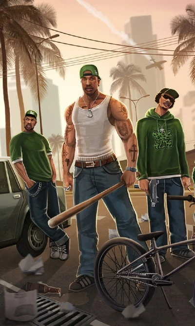 zeichnung, fanart, spiel, gta, san andreas