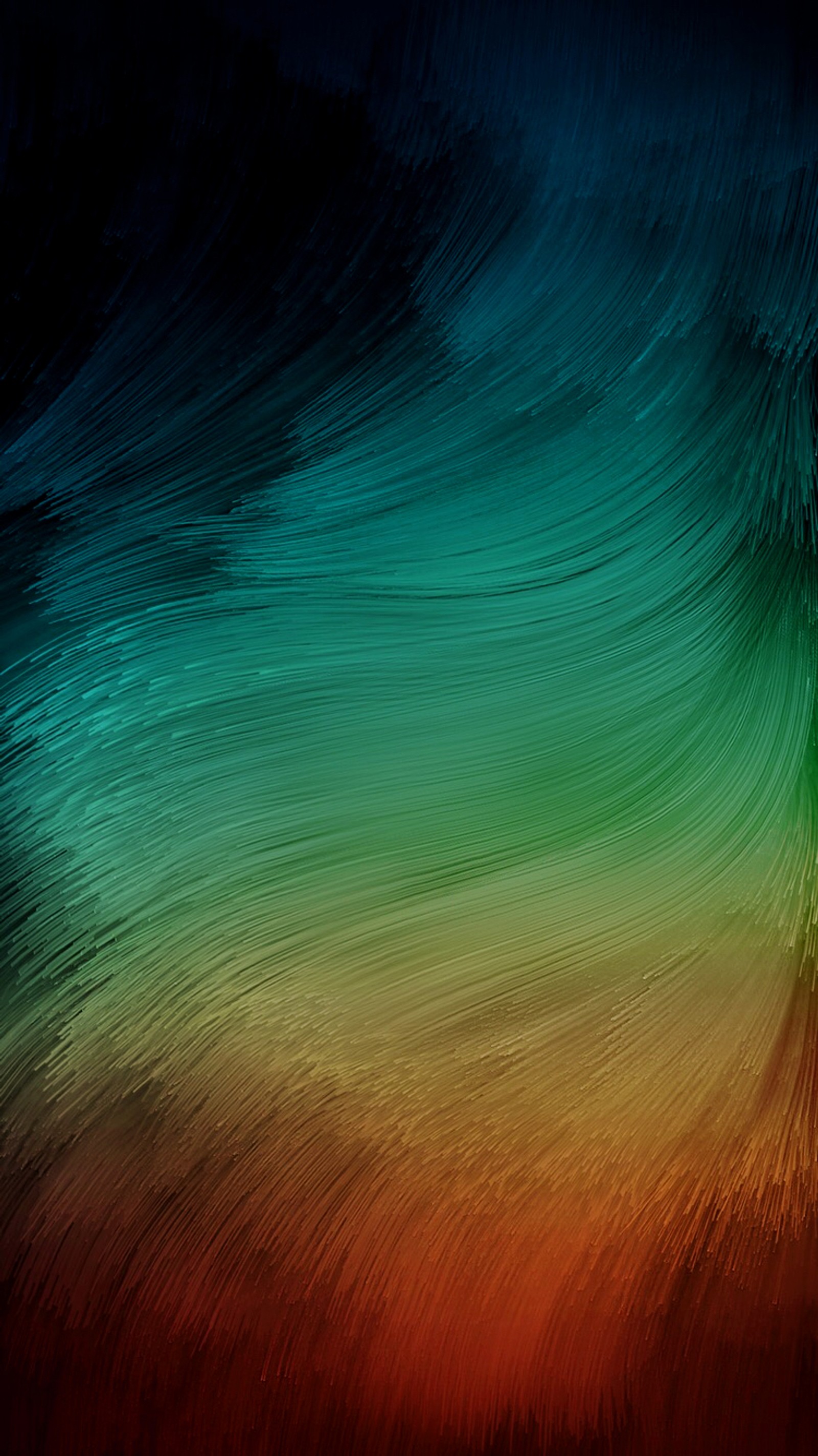 Arafed image of a person riding a surfboard on a wave (abstract, blue, contrast, green, orange)