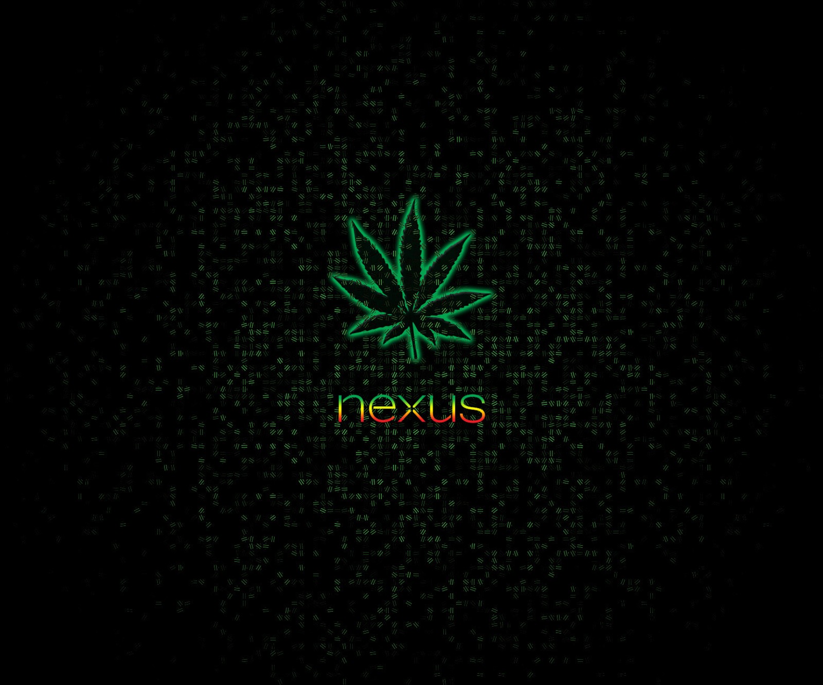 Un primer plano de una hoja de marihuana sobre un fondo negro (android, google, verde, lg, amor)