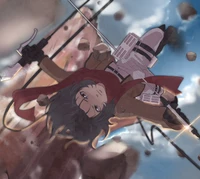 Dynamic Aerial Combat in Anime Style