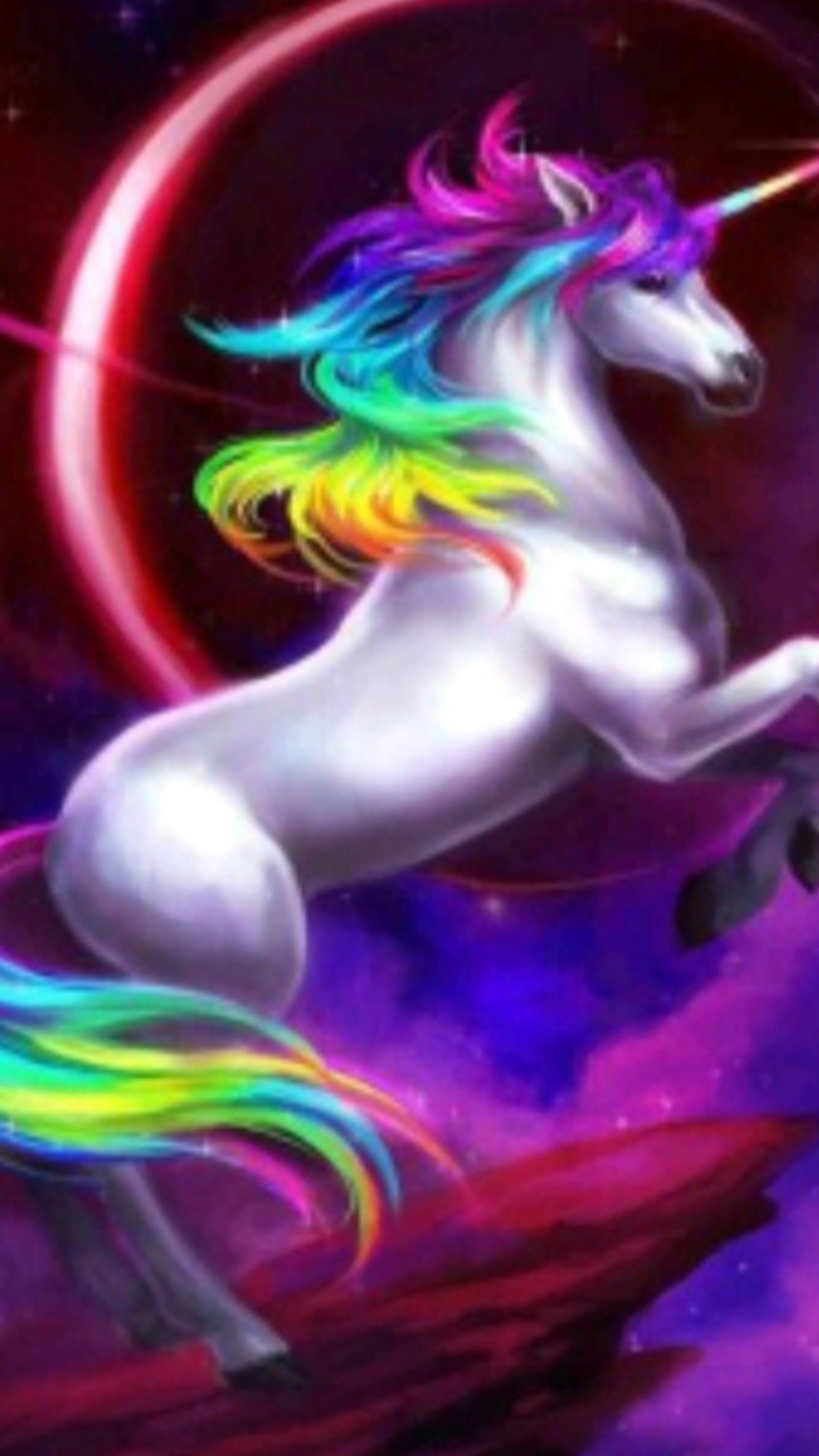 Un unicorn dans une fusée dans l'espace avec une queue arc-en-ciel (mignon, fierté, arc en ciel, licorne)