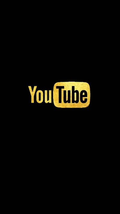 Golden YouTube Logo on Black Background