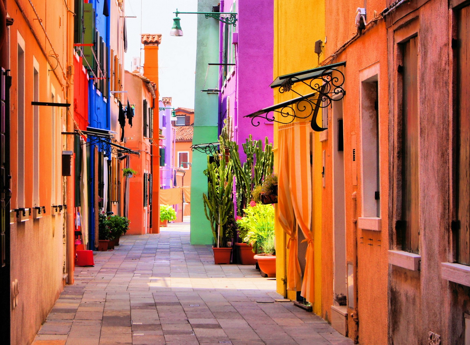 Скачать обои colorful street, дома, италия