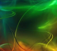 Vibrant Abstract Swirls of Green, Orange, and Yellow in 4K HD