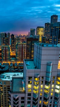 Twilight Cityscape: Urban Lights and Skylines