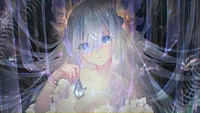 Enchanting Anime Girl with Flowing Blue Hair and Ethereal Glow