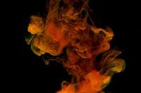 Arte abstracto de humo y llamas naranjas