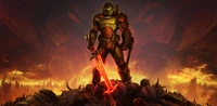 doom, bethesda softworks, playstation 4, cartoon, art wallpaper