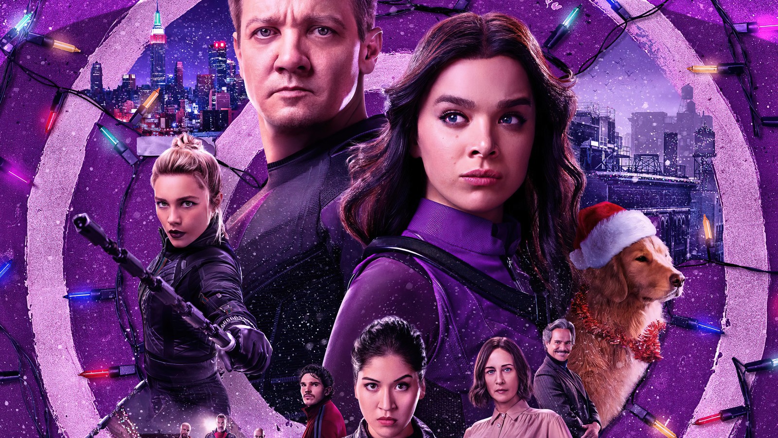 Un póster del primer tráiler de la película los defensores (la serie de hawkeye, disney, series de televisión, personajes)