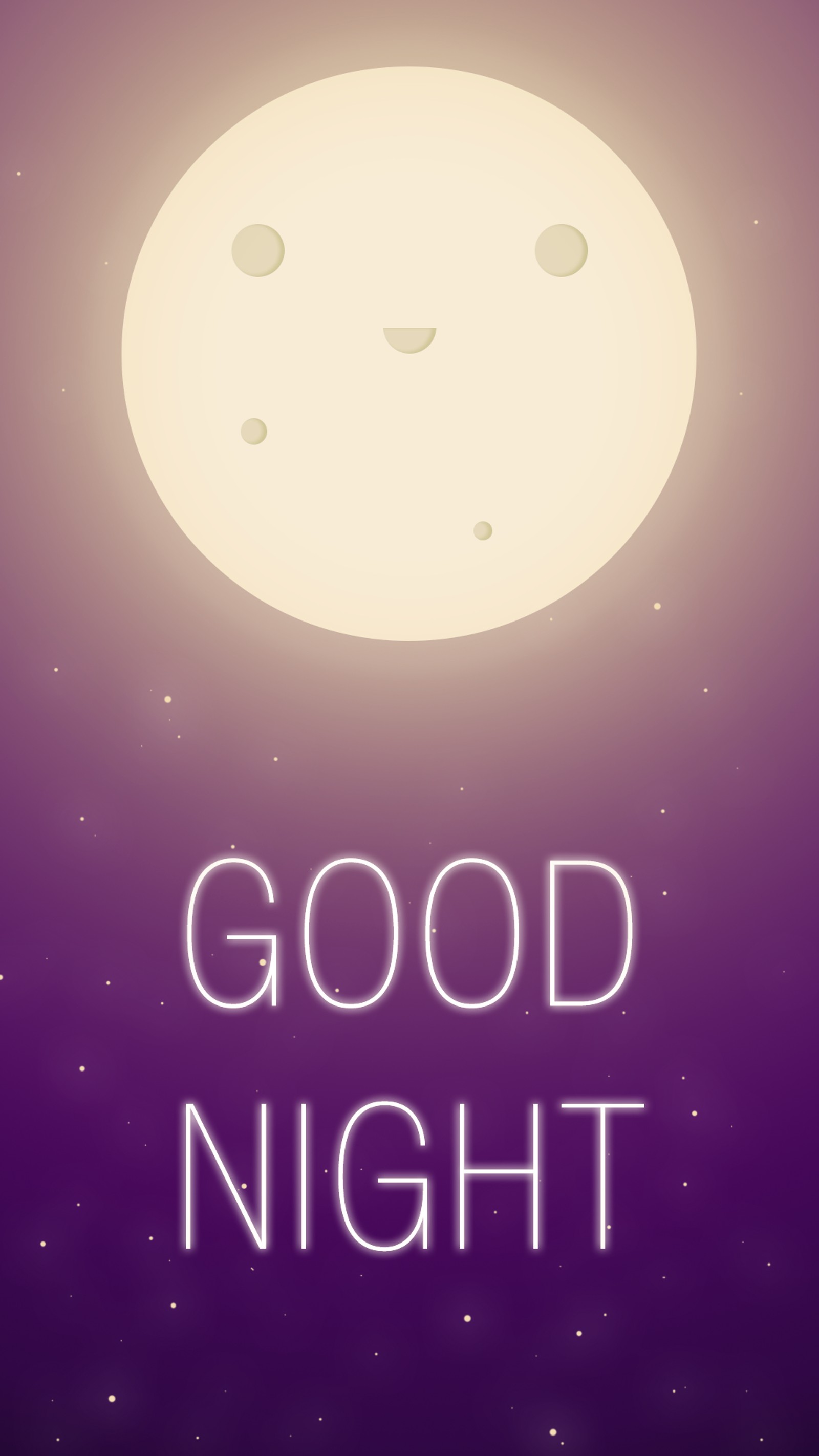 There is a purple poster with a moon and a quote (night, atmosphere, circle, event, logo)