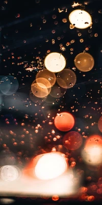 Abstract Bokeh with Liquid Drops and Atmospheric Colors