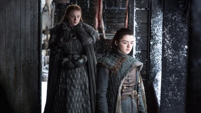 arya stark, maisie williams, sansa stark, sophie turner, game of thrones